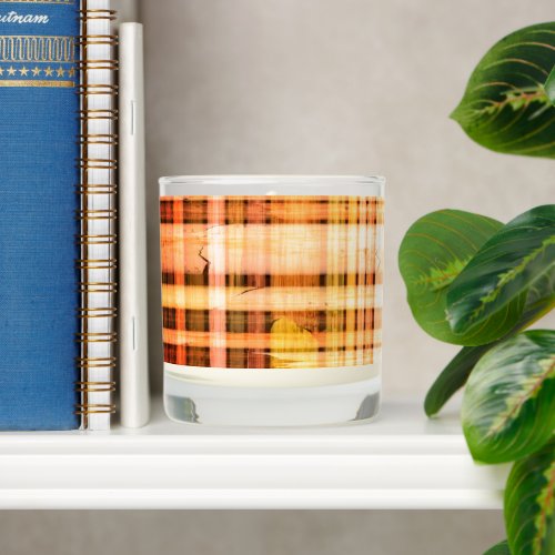 Orange Rustic Pattern  Scented Candle