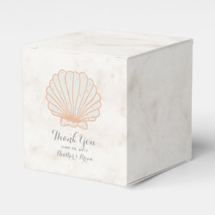 Orange Rustic Seashell Wedding Favor Boxes