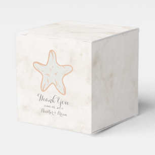 Orange Rustic Starfish Wedding Favor Boxes