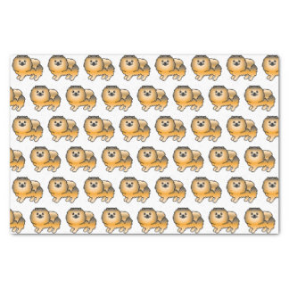 Orange Sable Pomeranian Cute Cartoon Dog Pattern Tissue Paper