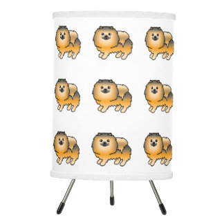 Orange Sable Pomeranian Cute Cartoon Dog Pattern Tripod Lamp