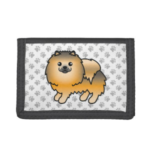 Orange Sable Pomeranian Cute Cartoon Dog Trifold Wallet