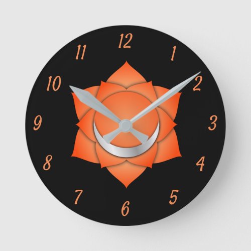 Orange Sacral Chakra Chi Zen Yoga Spiritual Round Clock