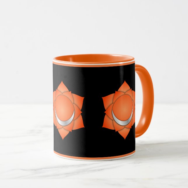 Orange Sacral Chakra Symbol - Mindfulness and Heal Mug (Front Right)