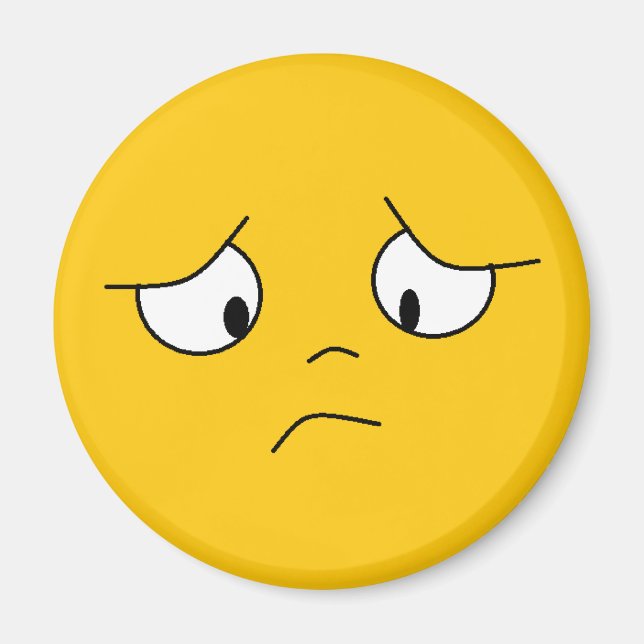 Orange Sad Face Face Magnet (Front)