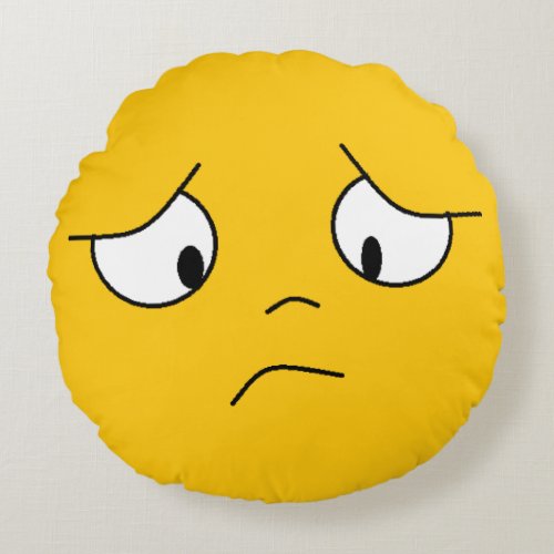 Orange Sad Face Face Pillow