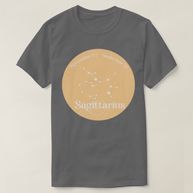 Orange Sagittarius Constellations T-Shirt (Design Front)