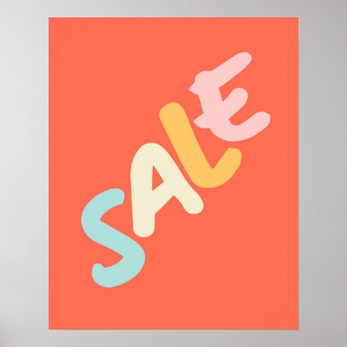 Orange Sale Sign Boutique Sale Sign Retail Sale  Poster