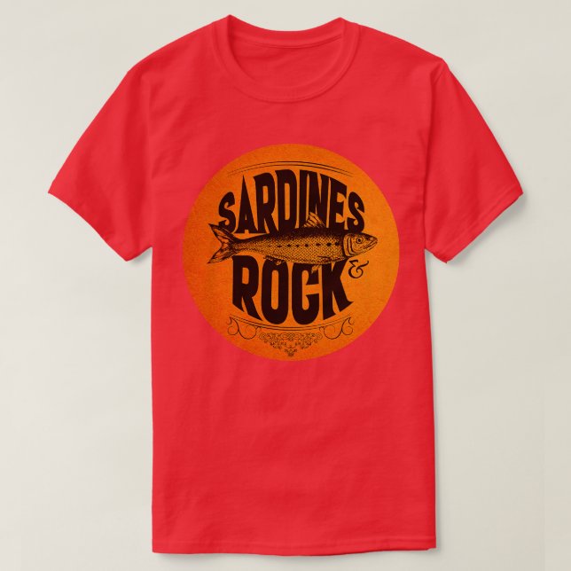 Orange Sardines Rock T-Shirt (Design Front)
