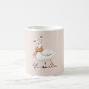 Orange Scarf Duck Coffee Mug