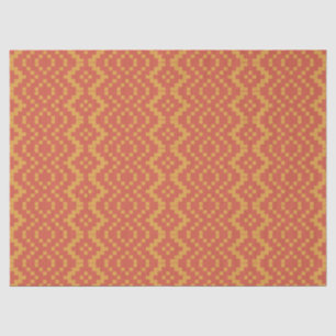Orange Scarlet Tribal Ethnic Egyptian Basket Weave Tissue Paper