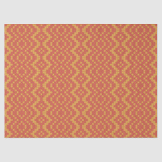 Orange Scarlet Tribal Ethnic Egyptian Basket Weave Tissue Paper