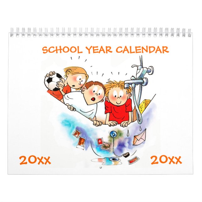 Orange School Year Calendar For Kids (Cover)