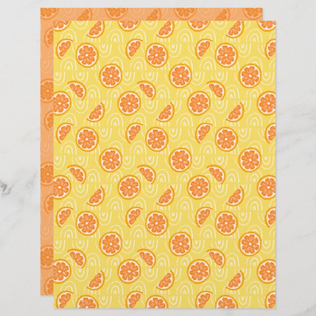Orange Scrapbook Paper (Front/Back)