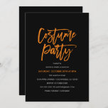 Orange Script Costume Party Invitation at Zazzle