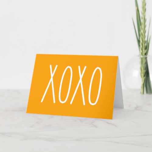 Orange Script XoXo Friendship Galentines Valentine Holiday Card