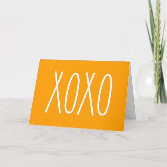 Orange Script XoXo Friendship Galentines Valentine Holiday Card (Front)