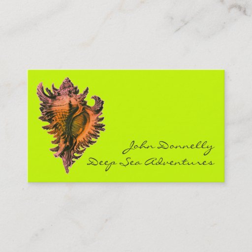 Customizable Orange Sea Shell Business Cards