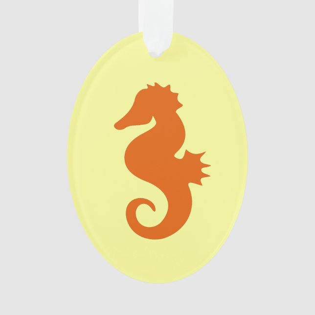 Orange Seahorse Ornament (Front)