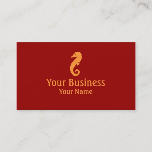 Orange Seahorse theme simple custom cards Business Card Templates