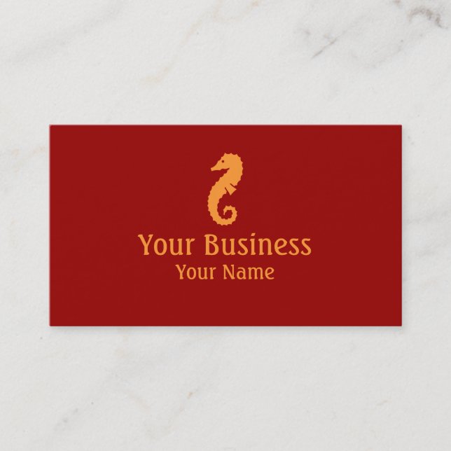 Orange Seahorse theme simple custom cards (Front)