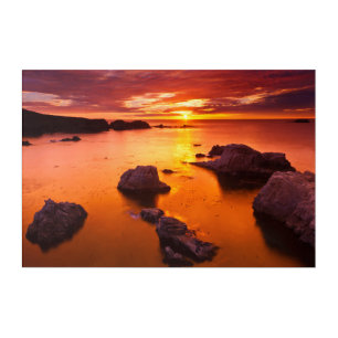 Orange seascape, sunset, California Acrylic Print