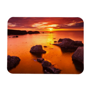 Orange seascape, sunset, California Magnet