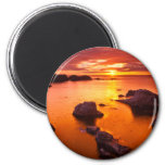 Orange Seascape, Sunset, California Magnet at Zazzle
