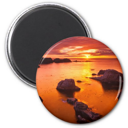 Orange seascape sunset California Magnet