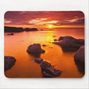 Orange seascape, sunset, California Mouse Pad