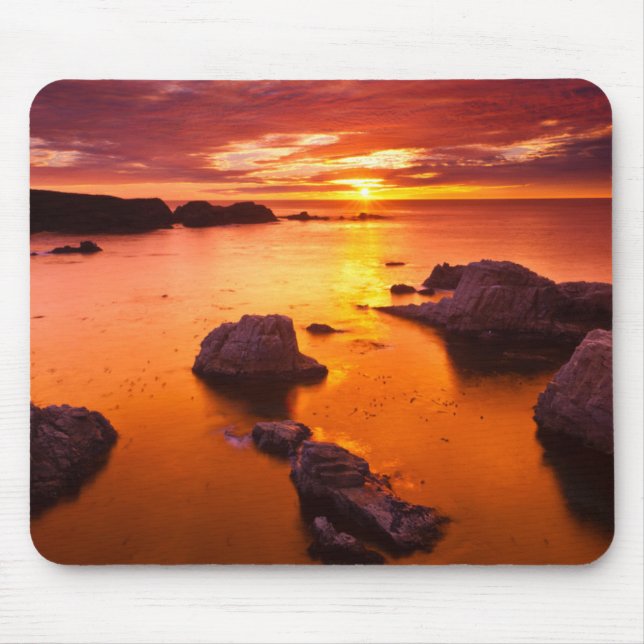 Orange seascape, sunset, California Mouse Pad (Front)