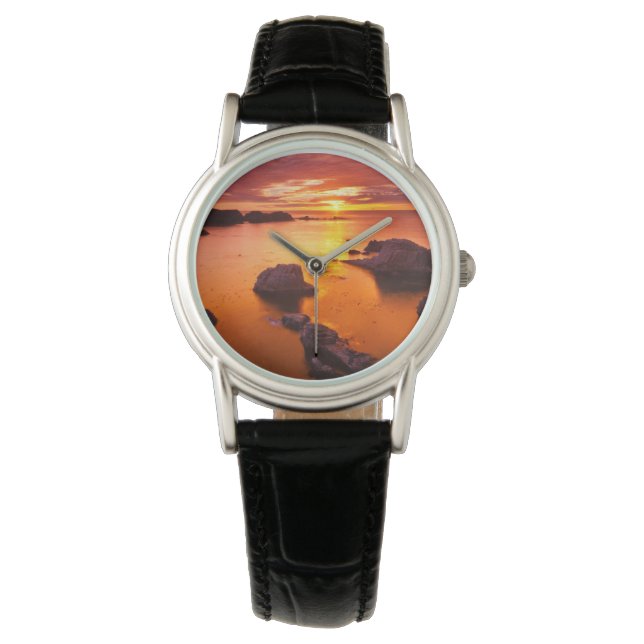Orange seascape, sunset, California Watch (Front)