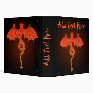 Orange Serpent Dragon 3 Ring Binder