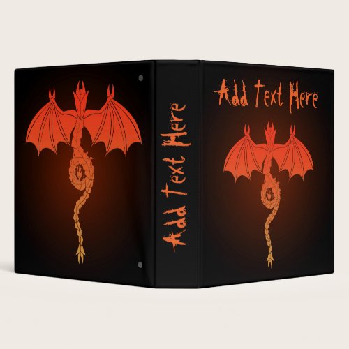 Orange Serpent Dragon 3 Ring Binder