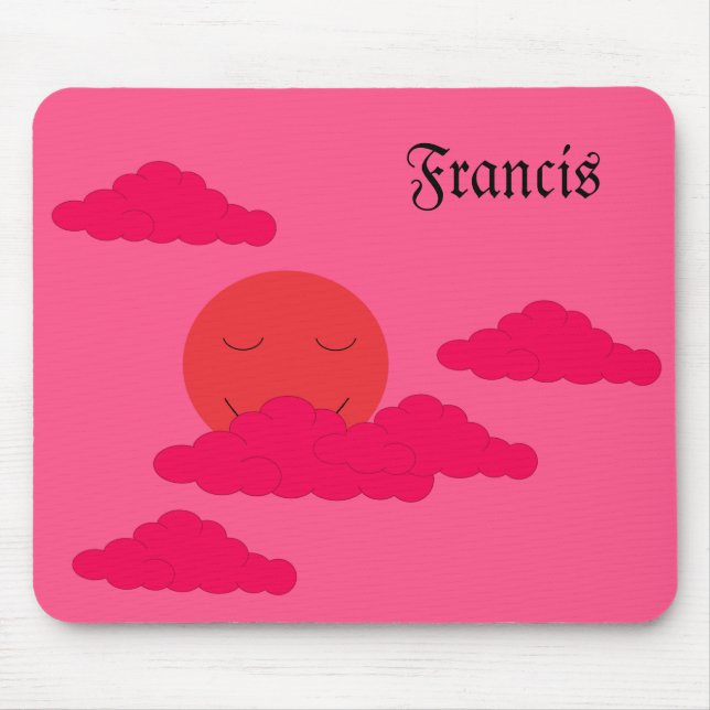 Orange Setting Sun in Red Sky:  Mouse Pad (Front)