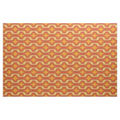 Orange seventies chain  pattern fabric