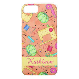 Orange Sewing Notions Art Name Personalized iPhone 8/7 Case