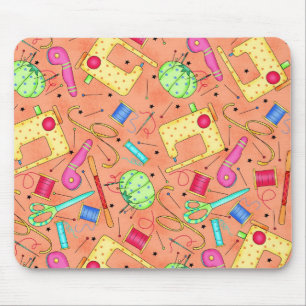 Orange Sewing Notions Mousepad