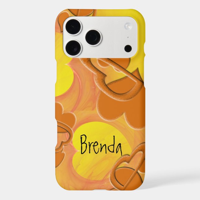 Orange Shades Fractal Digital Heart Art Custom  Case-Mate iPhone Case (Back)