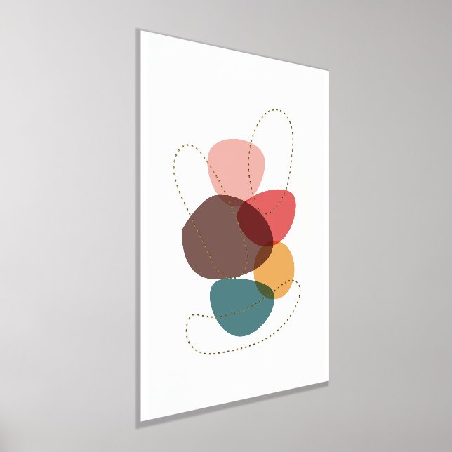 Orange Shapes Artistic Modern Composition 3 Foil Prints (Laydown)