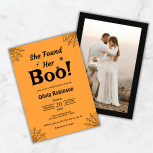 Orange She Found Her Boo Halloween Bridal Shower Invitation
