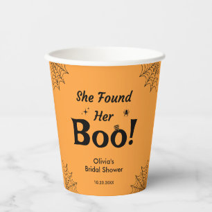Orange She Found Her Boo Halloween Bridal Shower  Paper Cups