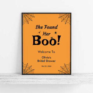 Orange She Found Her Boo Halloween Bridal Shower Poster