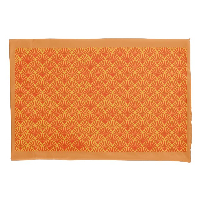 Orange Sheaves Reversible Pillow Case (Front)