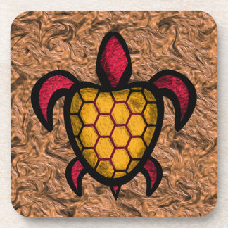 Orange Shell Turtle Cork Coasters