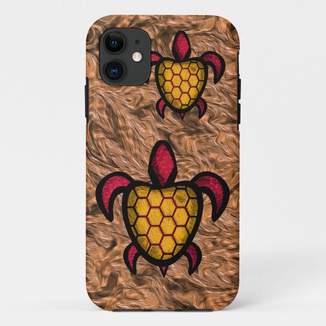 Orange Shell Turtle iPhone Case (Back)