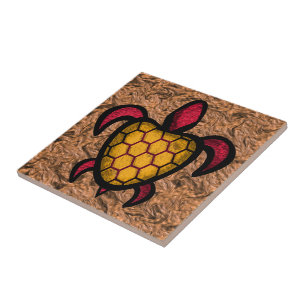 Orange Shell Turtle Tile