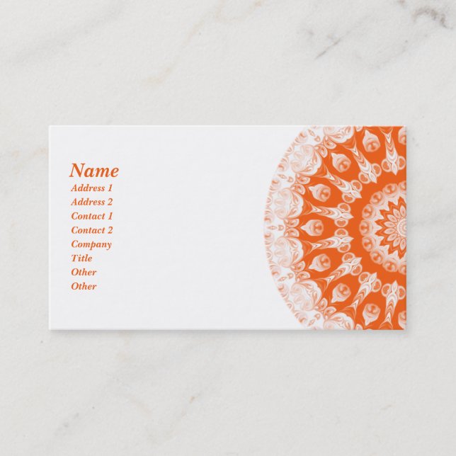 Orange Sherbet Kaleidoscope Business Card (Front)