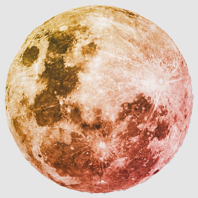 Orange Sherbet Moon of Earth in Space Beach Towel (Front)