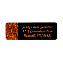Orange Shimmer Lights Return Address Labels